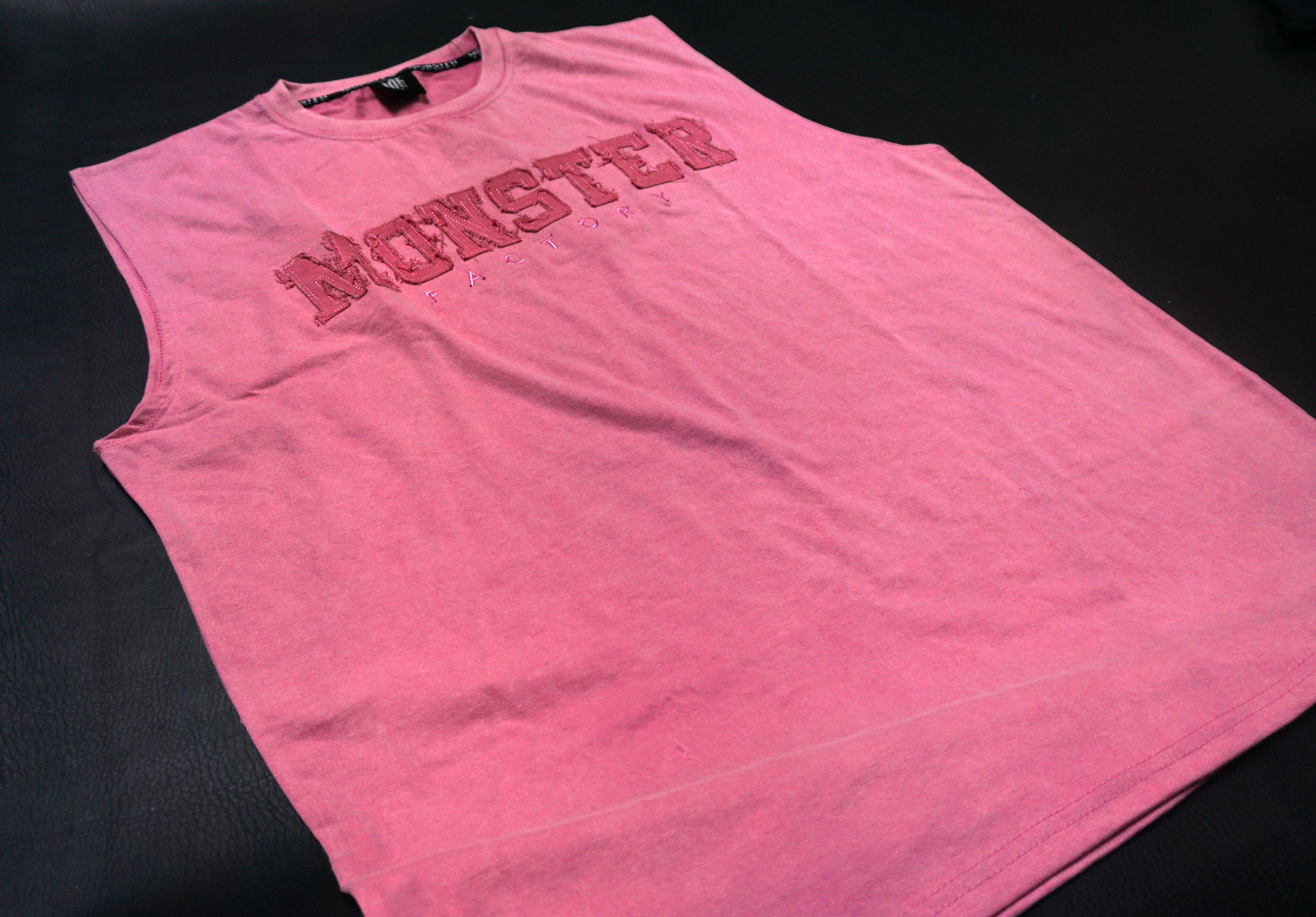 Distressed Rag logo Oversized sleeveless tee