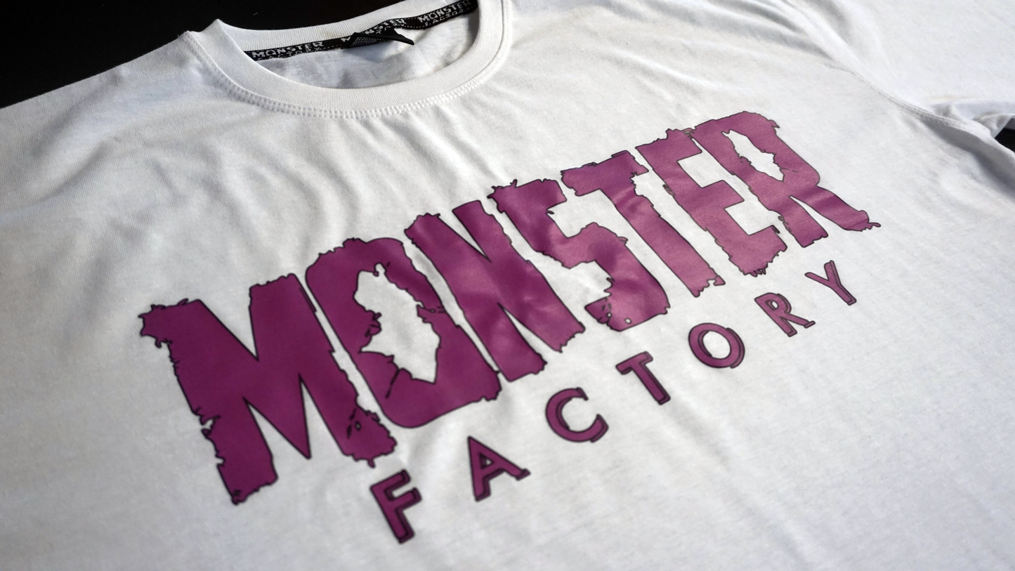 Cerise on white oversized T-shirt
