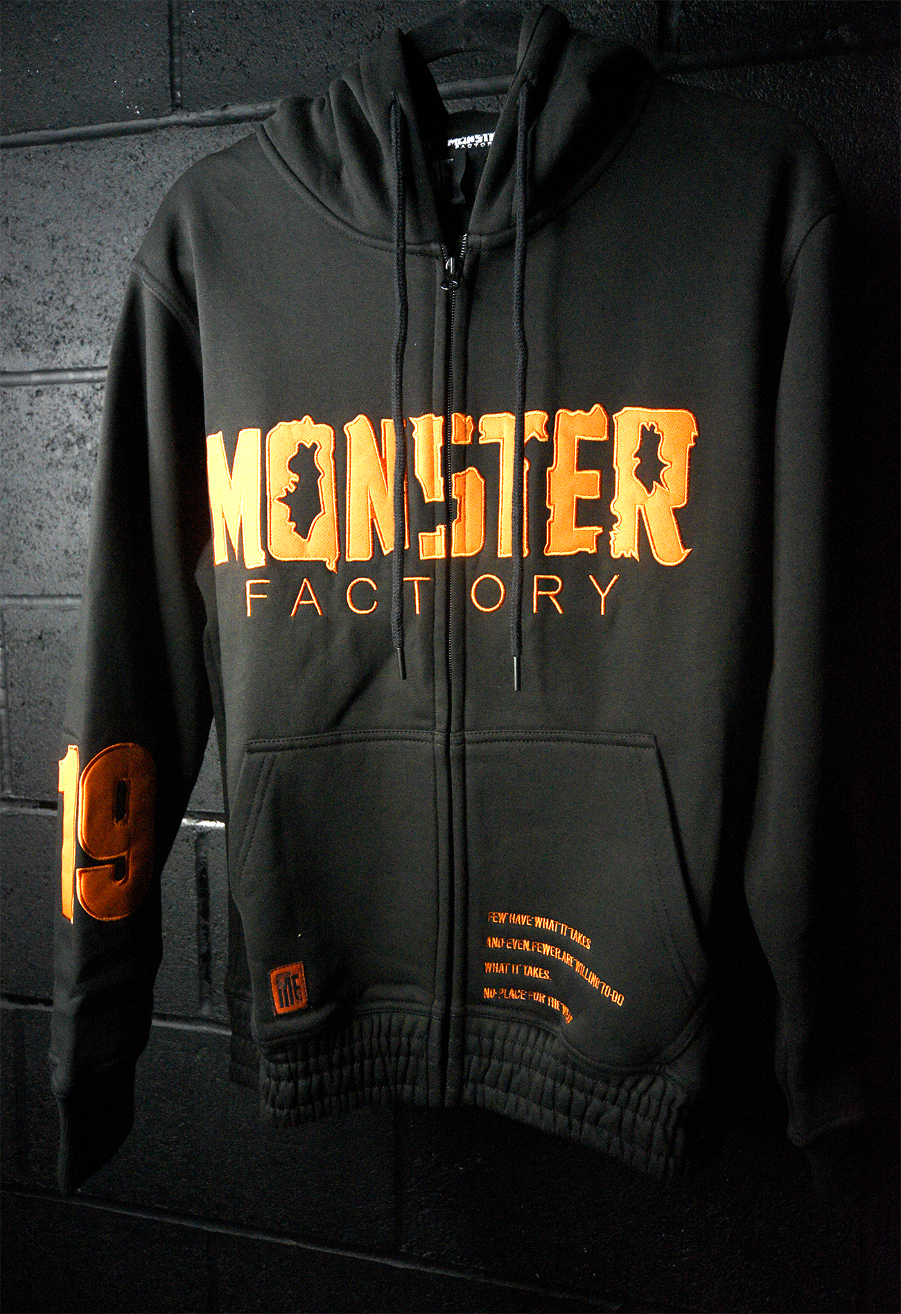 Monster Factory Gym Zip Hoodie- No place for the weak
