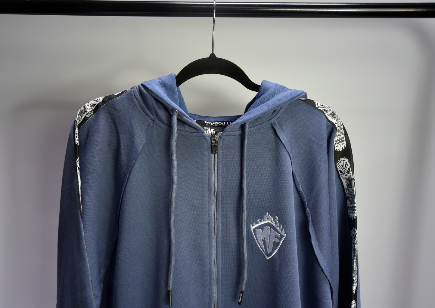 Denim Oversized leisure Zip hoodie