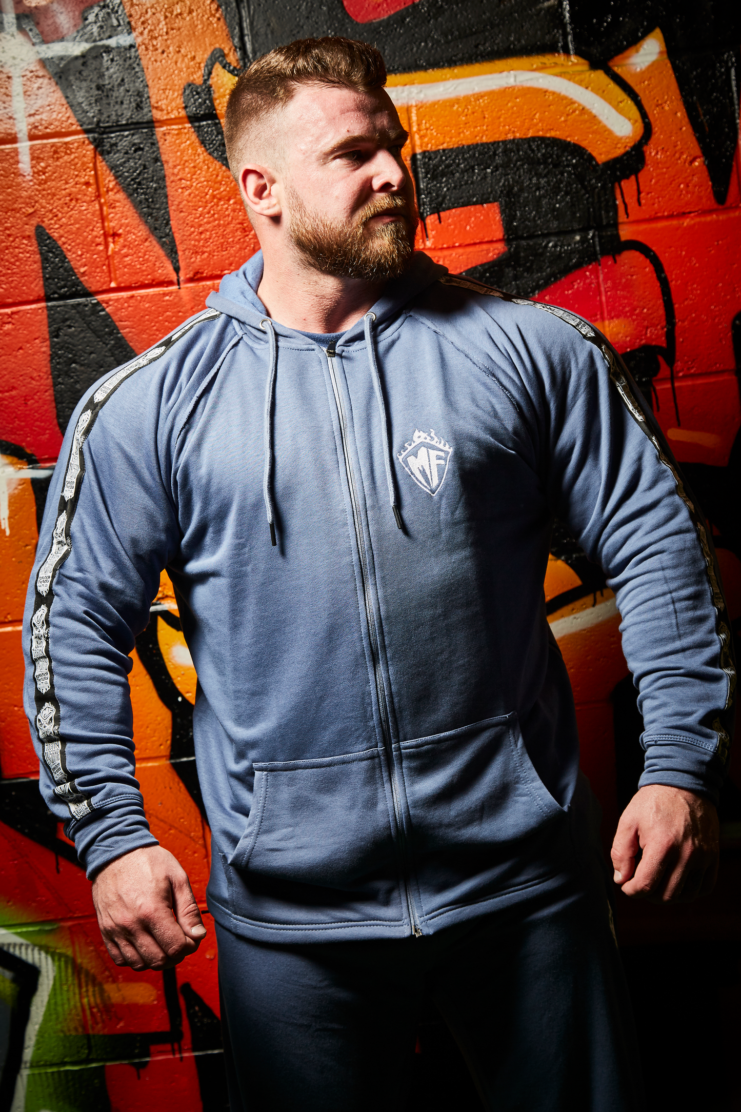 Denim Oversized leisure Zip hoodie