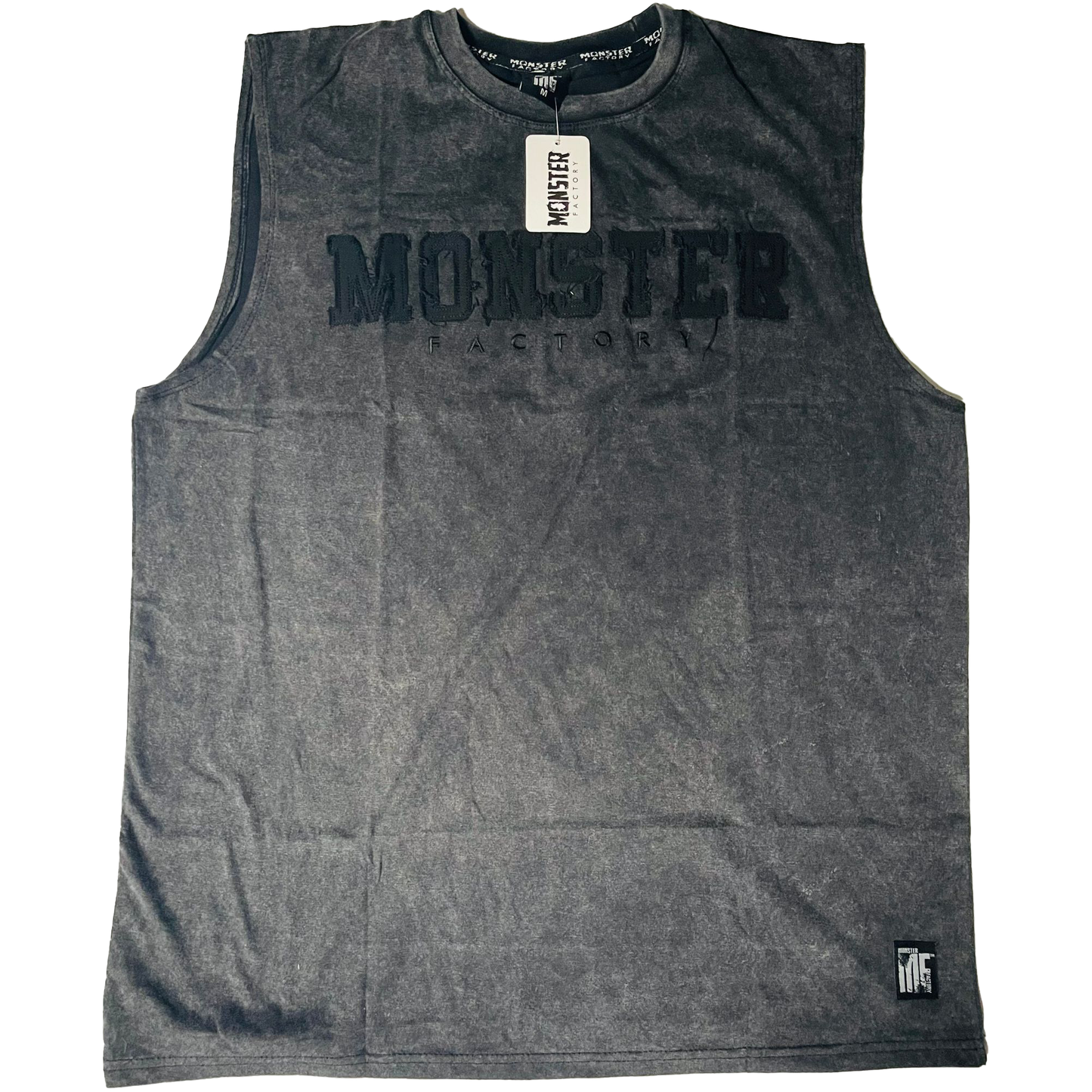 Distressed Rag logo Oversized sleeveless tee