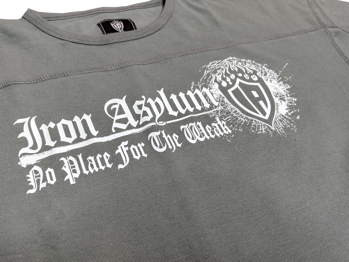 Iron Asylum Grey Rag-Cut T-shirt