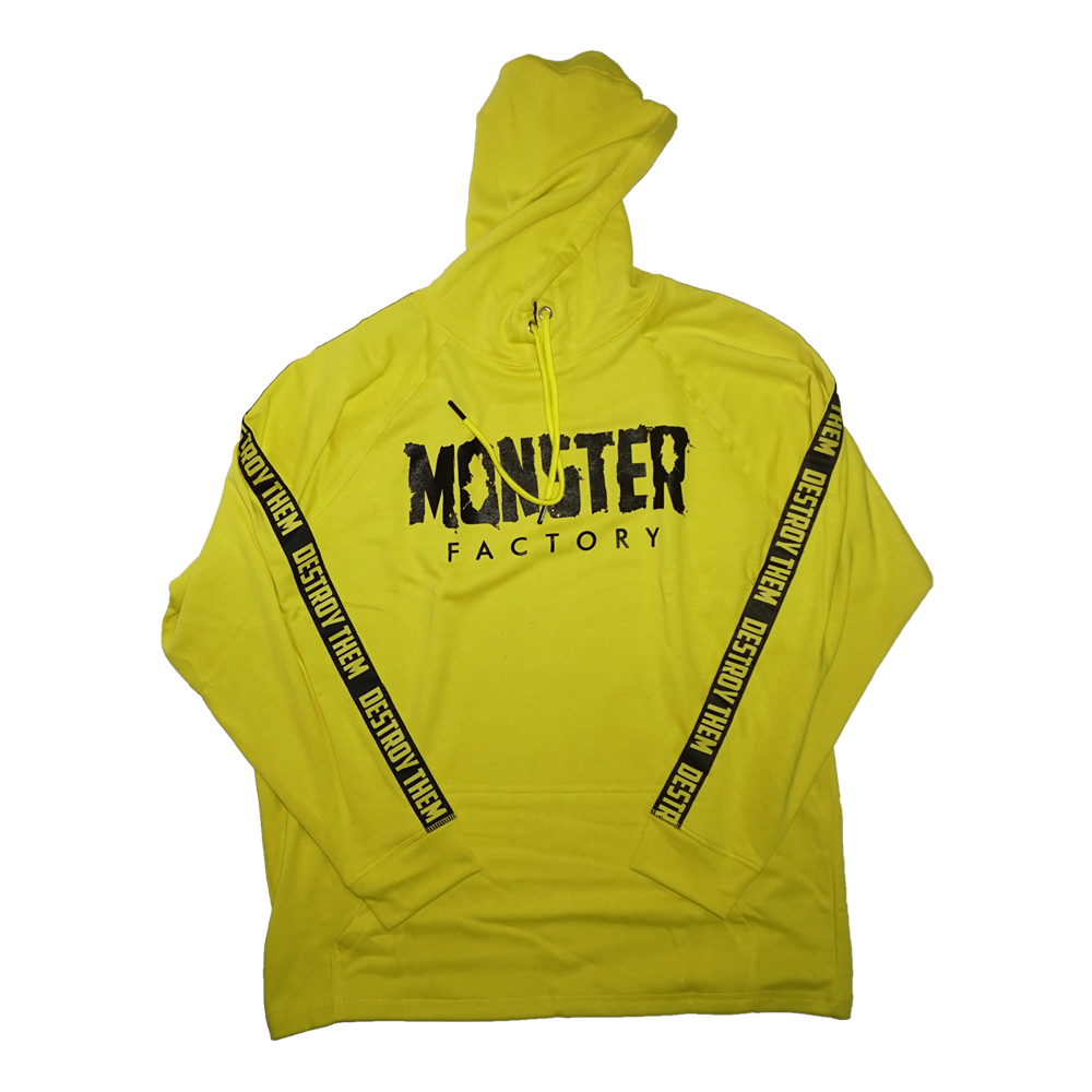 Yellow Destroy Them Oversized rag hoodie