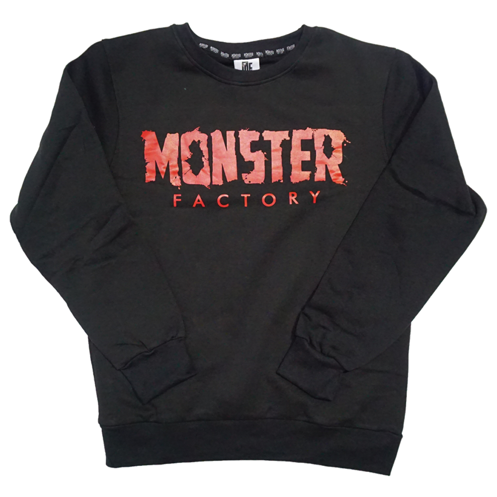 Black sweatshirt with red writing hotsell