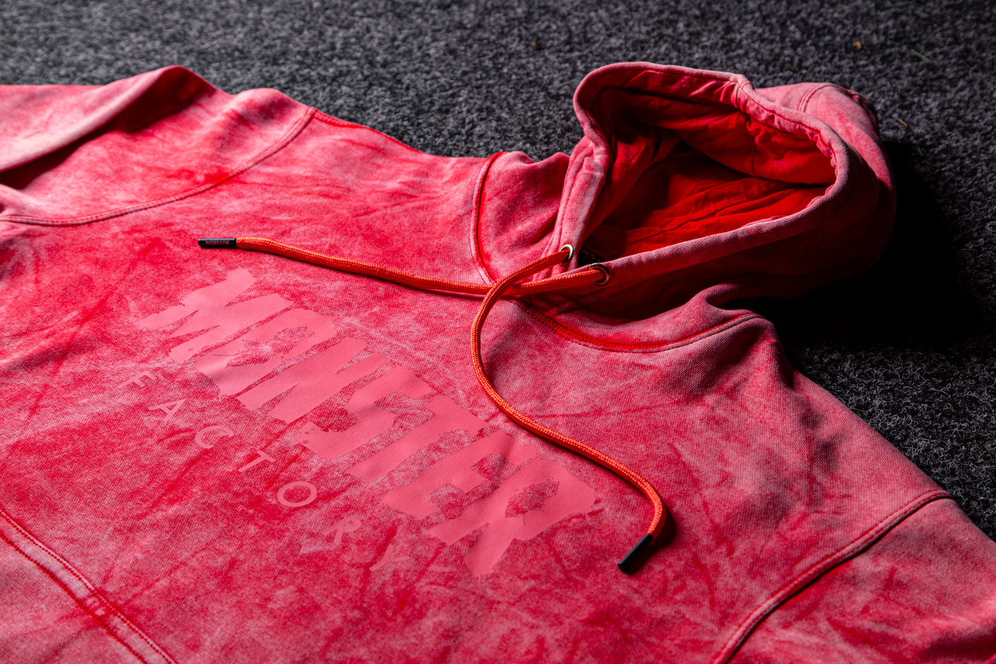 Red Acid washed hoodie