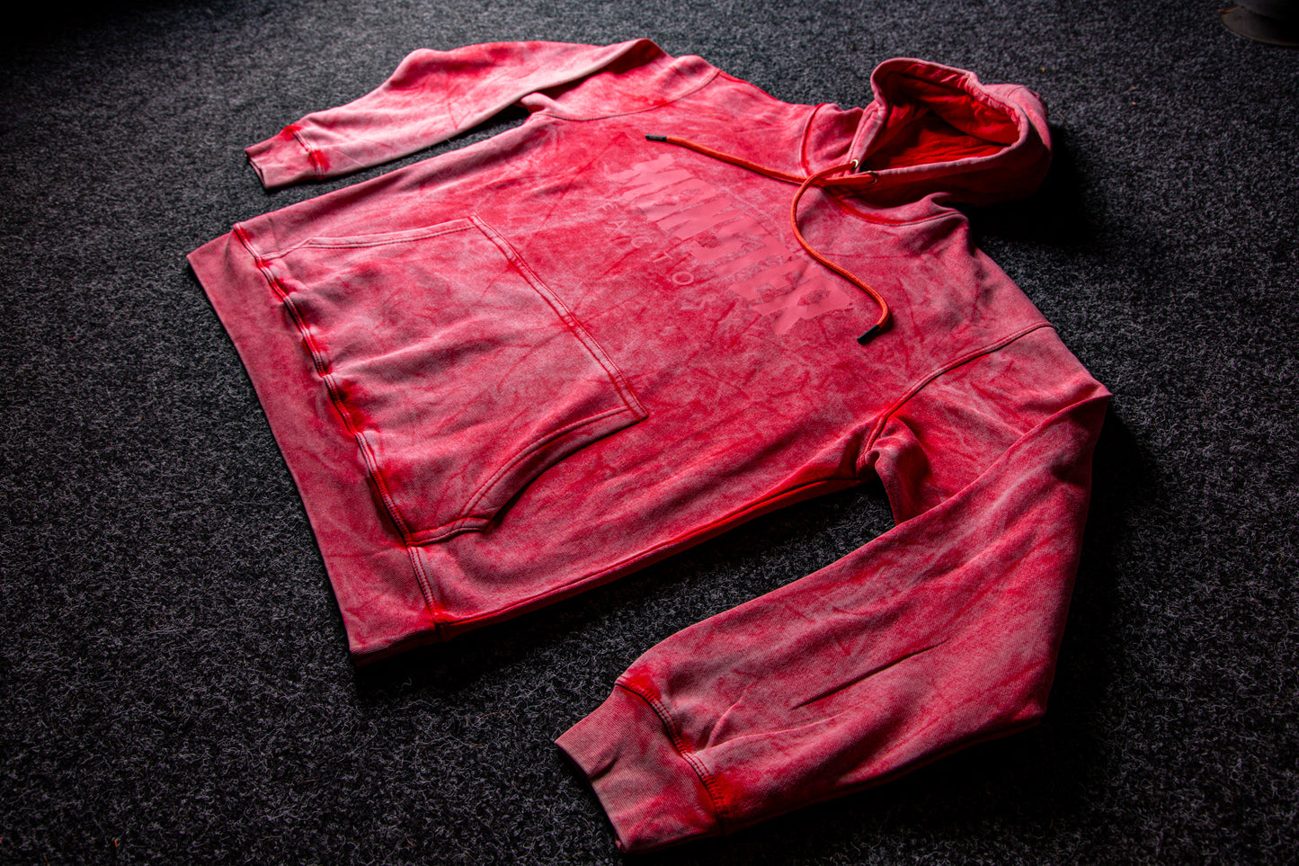 Red Acid washed hoodie