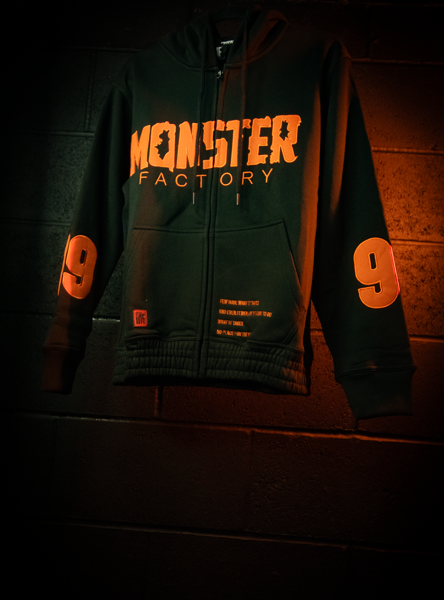 Monster Factory Gym Zip Hoodie- No place for the weak