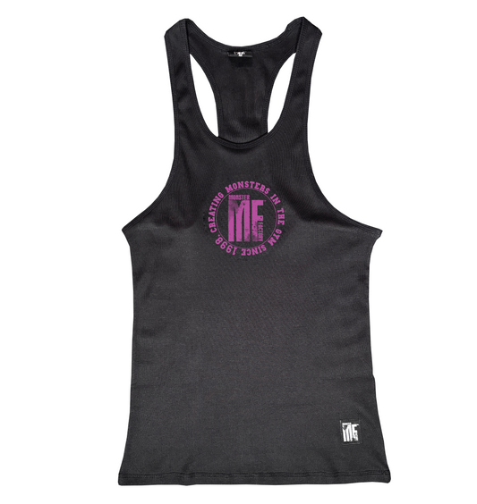 Black cerise logo Ribbed Fitted vest