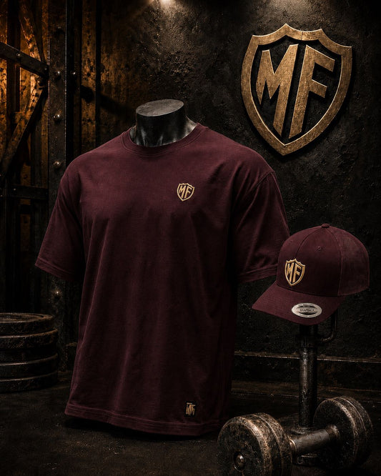 Monster Factory badge tee | Maroon | Oversized