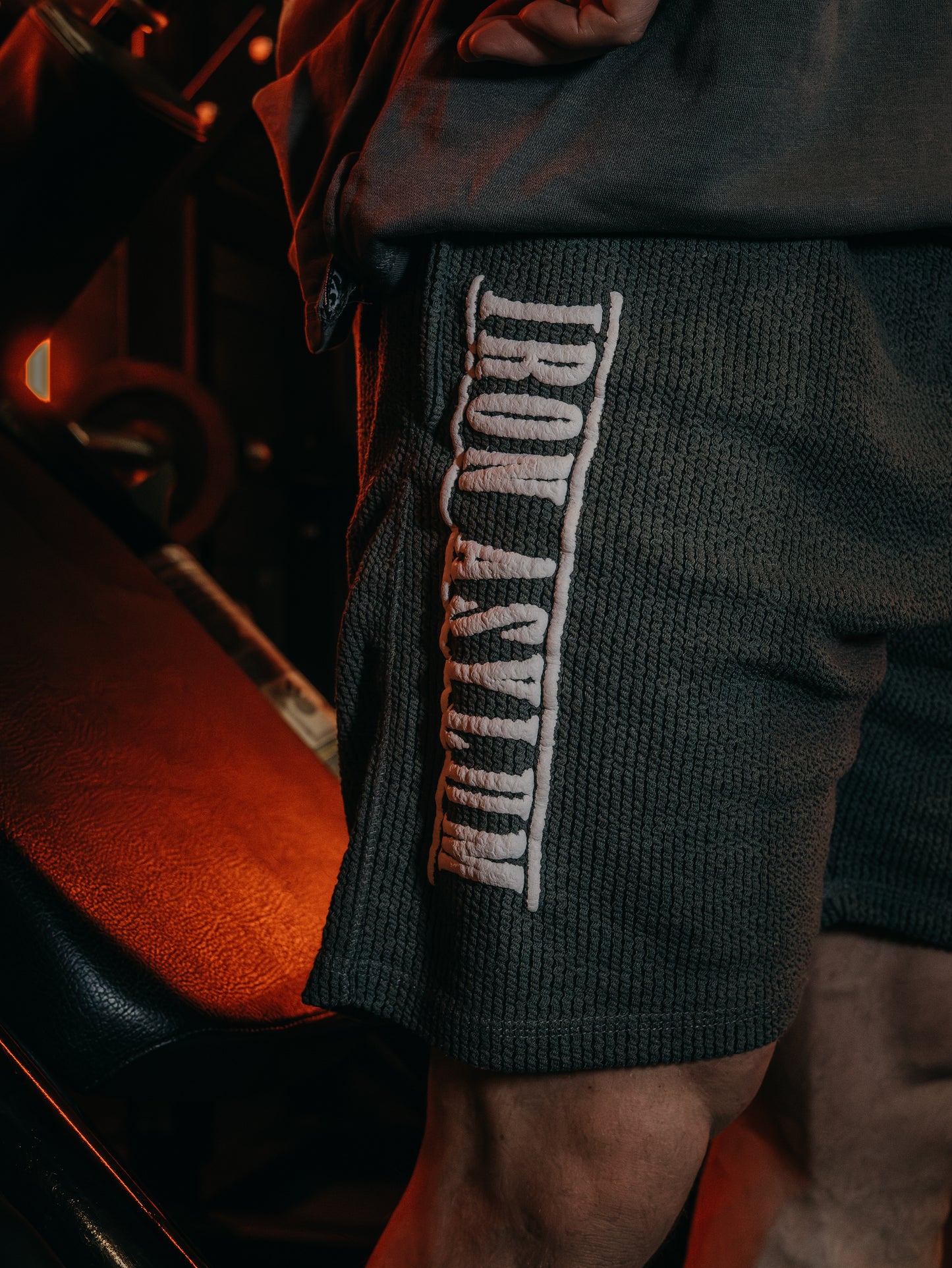 Grey Iron Asylum Ribbed shorts
