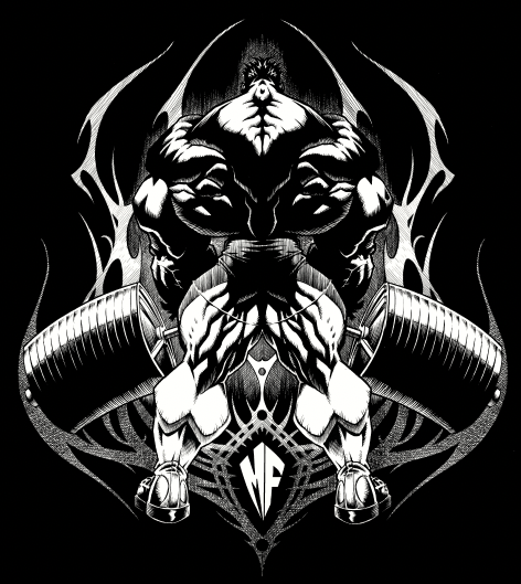 White print gothic hoodie