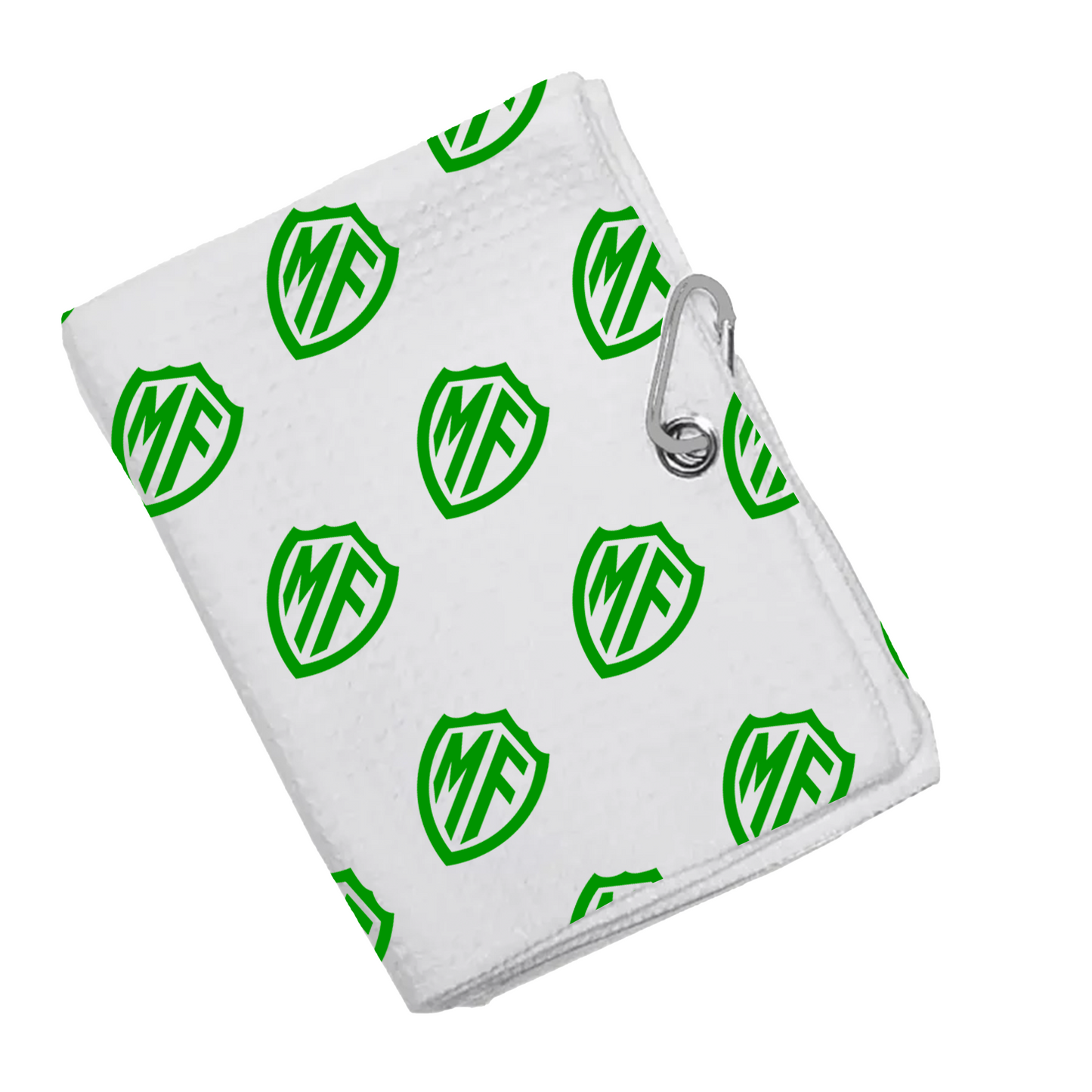 MF Green logo | waffle towel