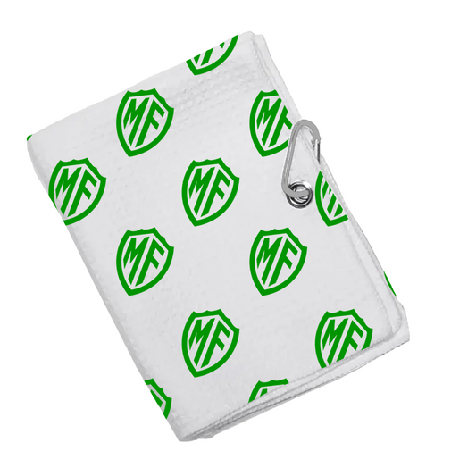 MF Green logo | waffle towel