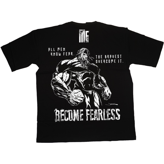 Become fearless black oversized tee