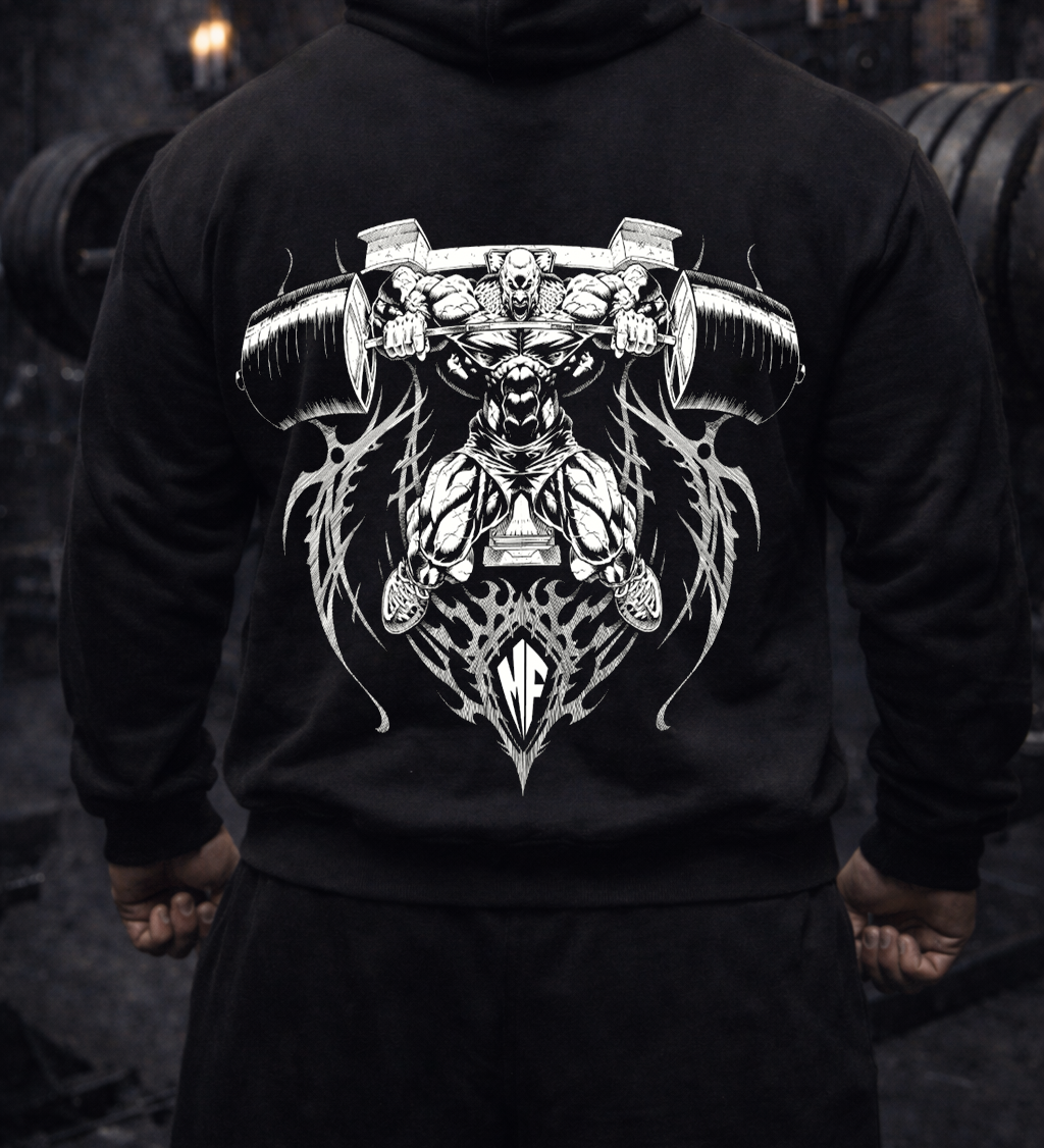 White print gothic hoodie
