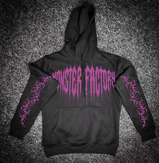 Cerise print gothic hoodie