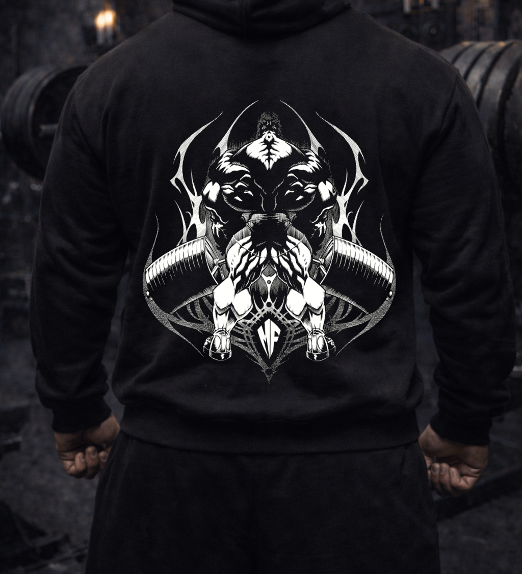 White print gothic hoodie