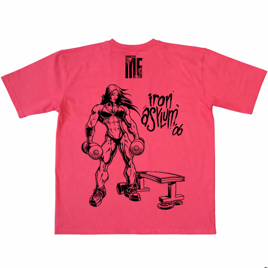 female dumbbell oversized tee