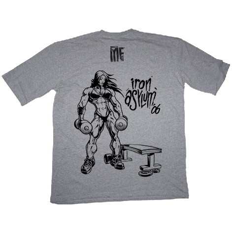 IA Female (dumbbell) Grey oversized tee