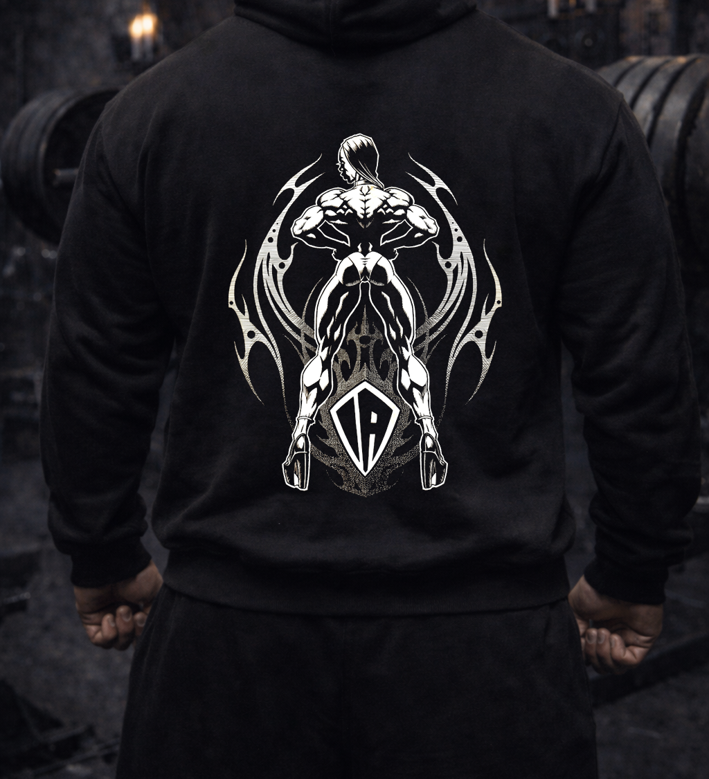 White print gothic hoodie