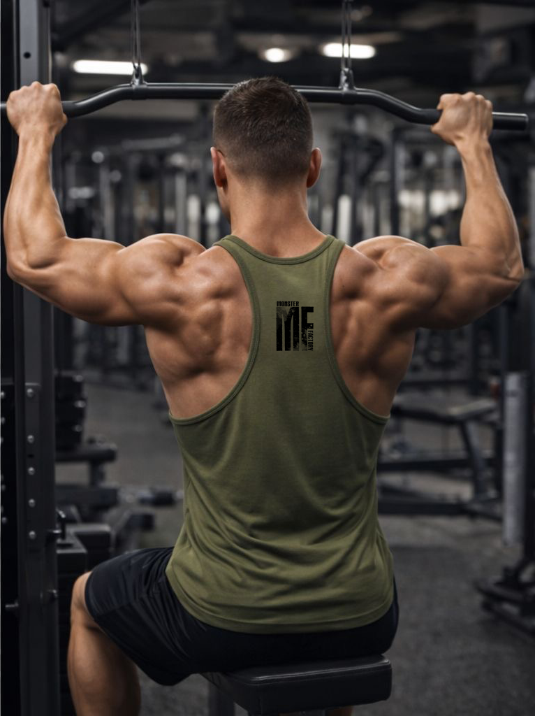 Khaki Green Ribbed Fitted vest