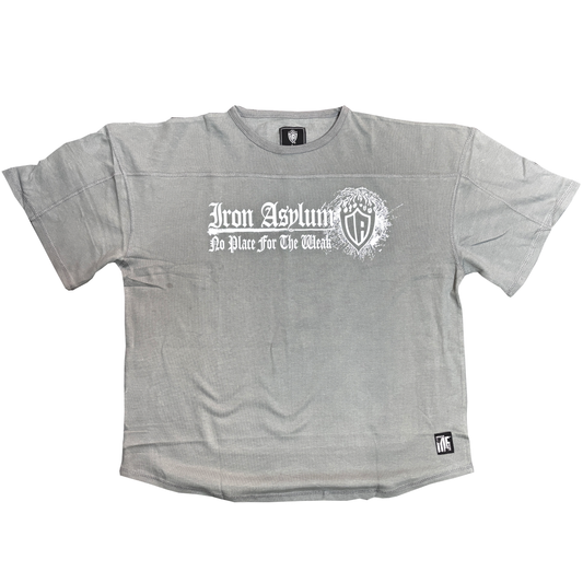 Iron Asylum Grey Rag-Cut T-shirt