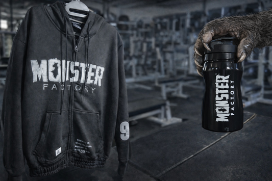 Monster Factory Gym Zip hoodie (free water bottle)