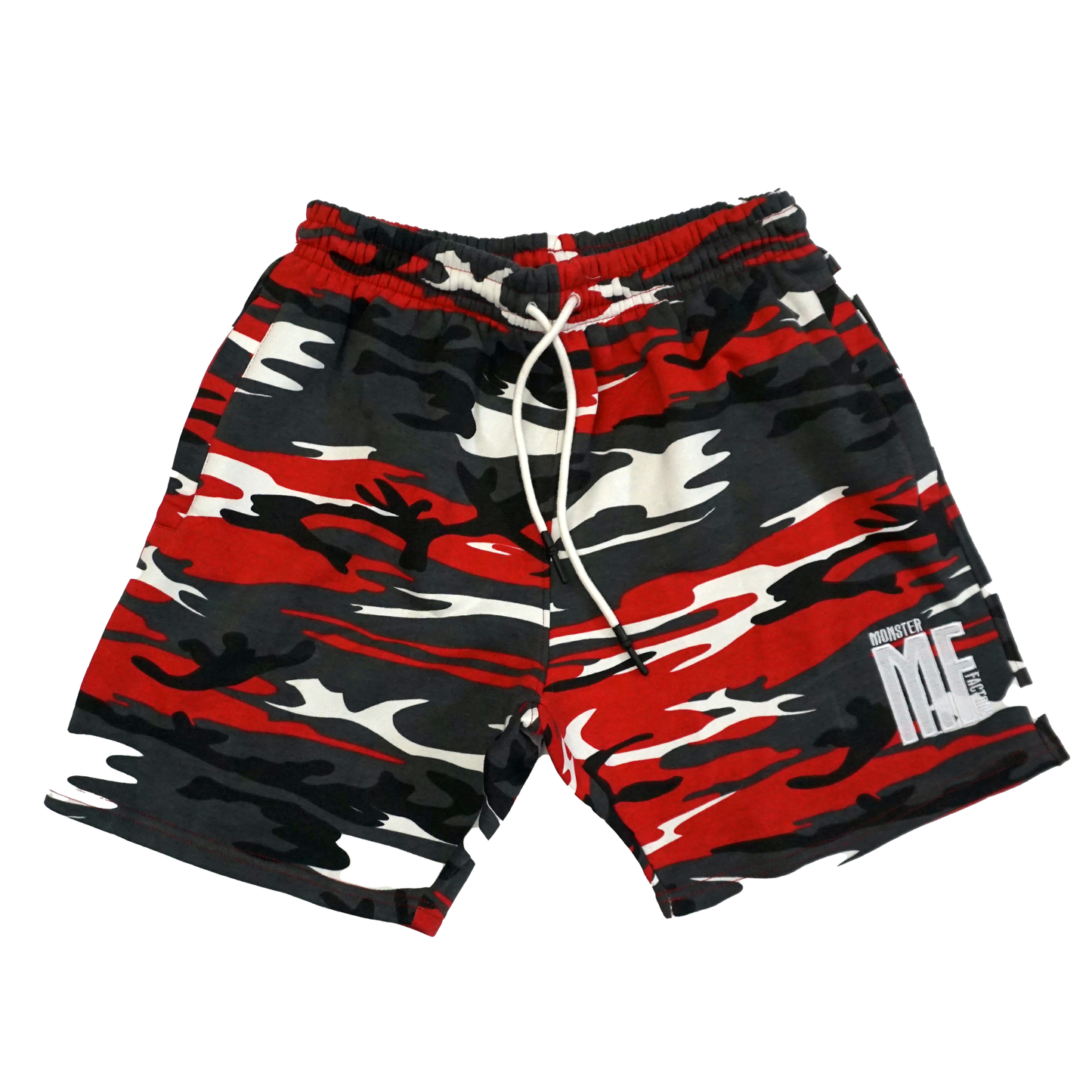 Red camo shorts