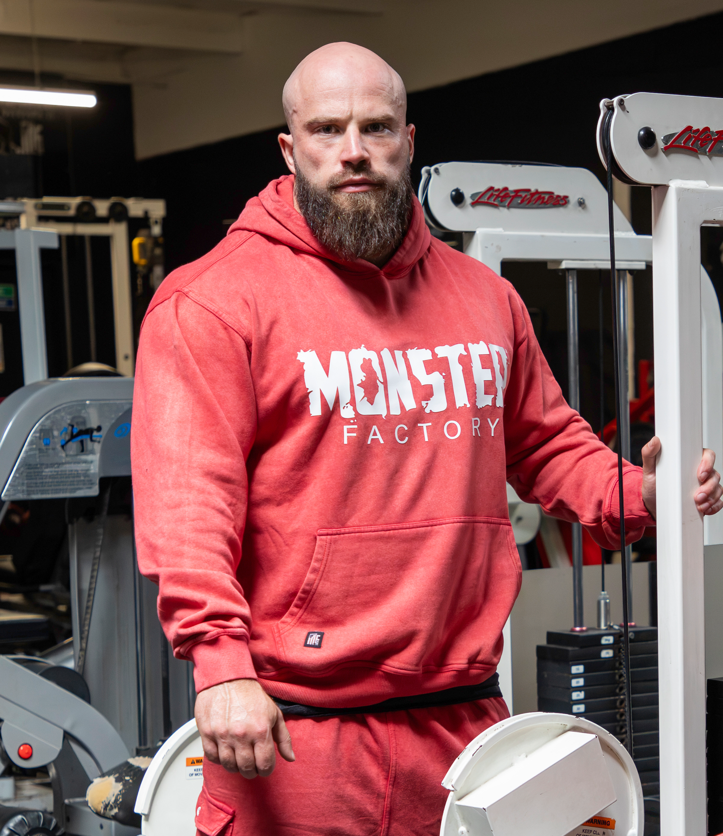Red Stone wash hoodie | Oversized
