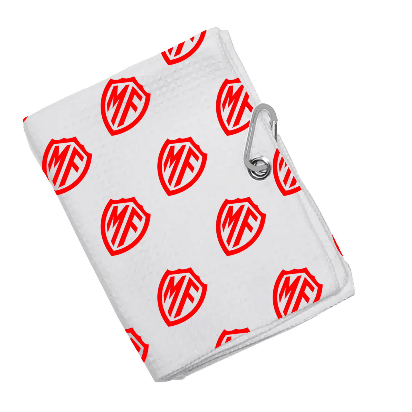 MF Red logo | waffle towel
