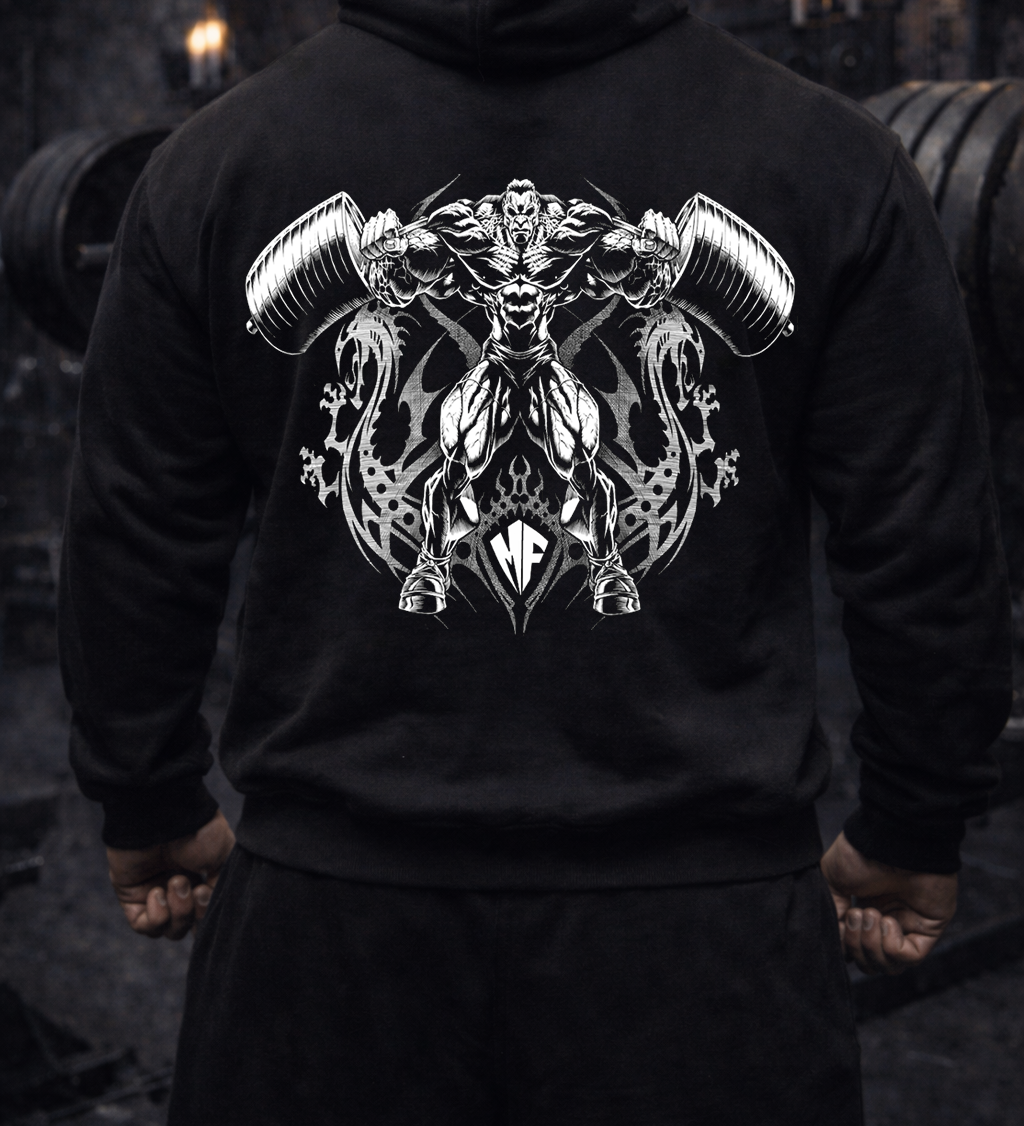 White print gothic hoodie