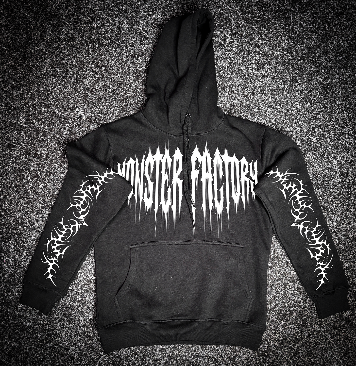 White print gothic hoodie