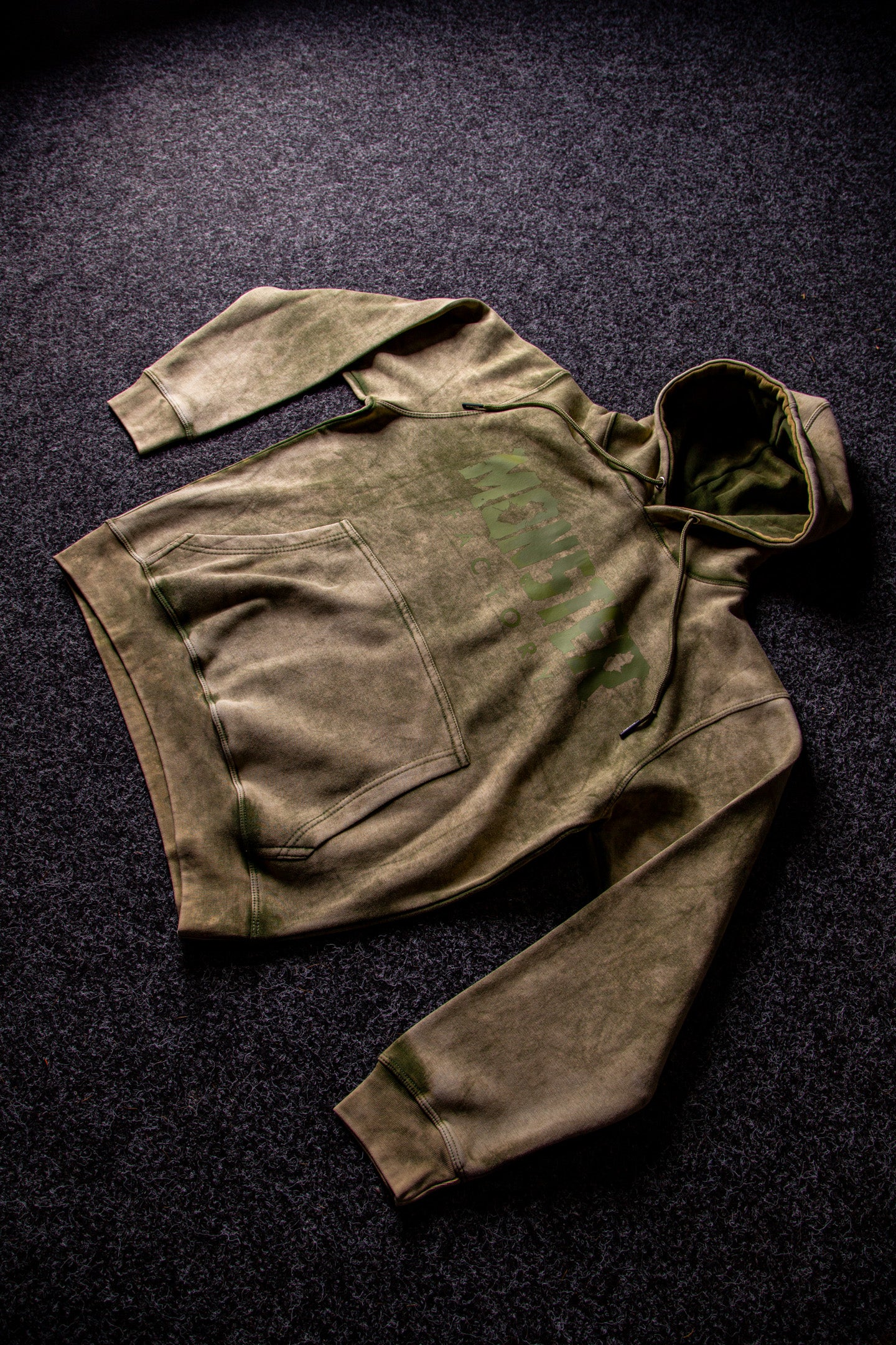 Green Acid washed hoodie