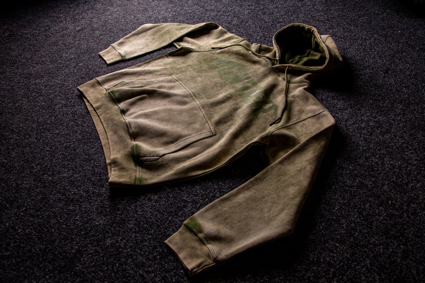 Green Acid washed hoodie