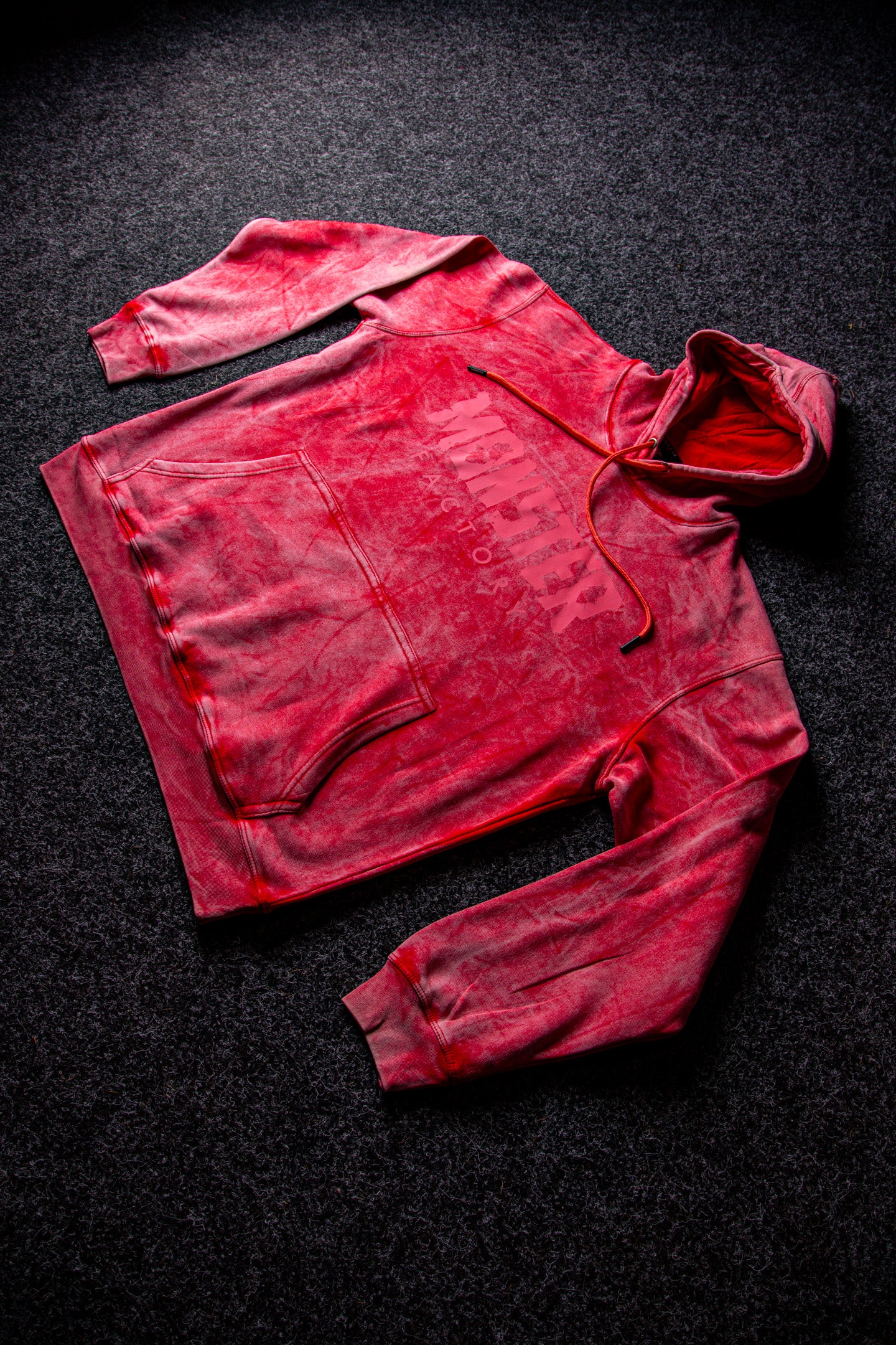 Red Acid washed hoodie