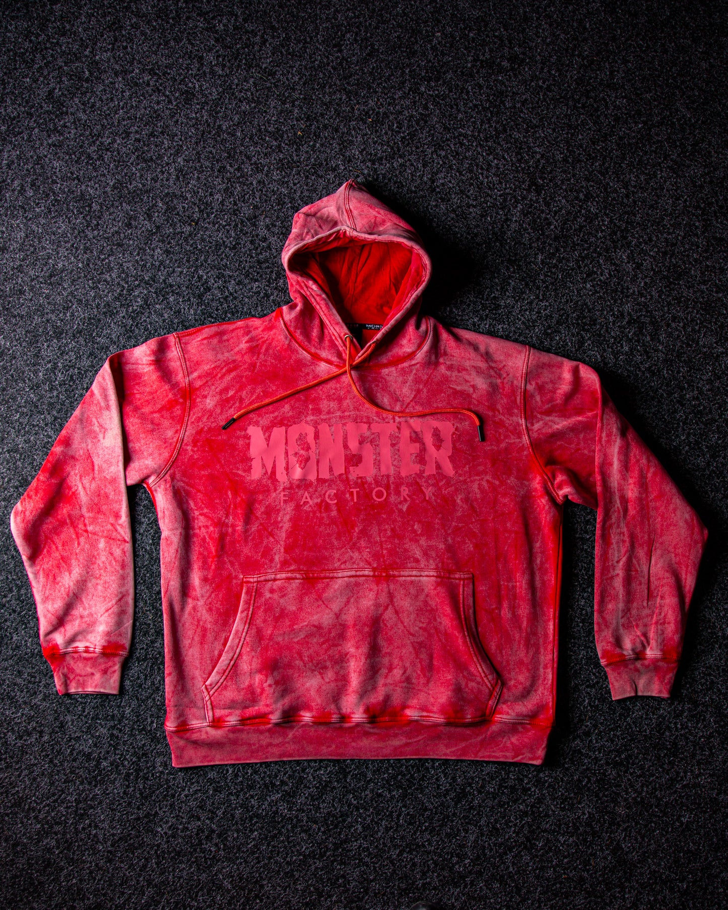 Red Acid washed hoodie